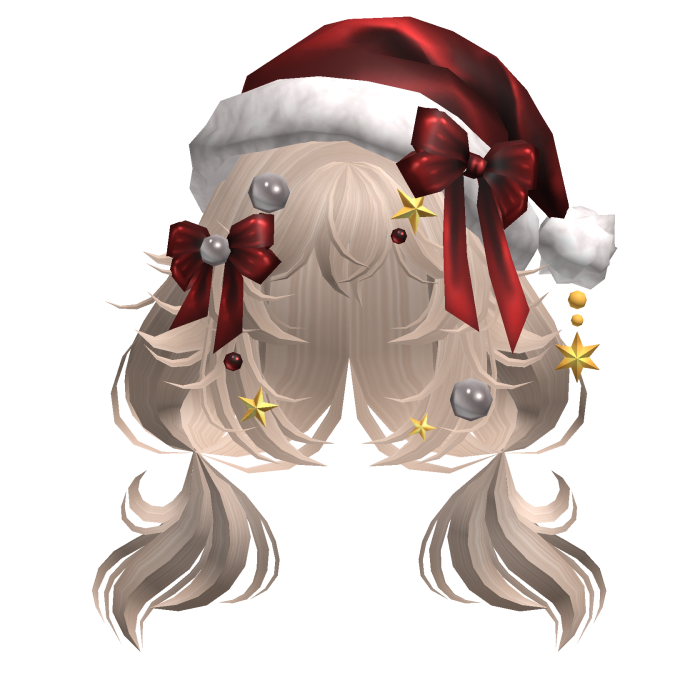 Festive Curly Christmas Ribbon Pigtails Blonde