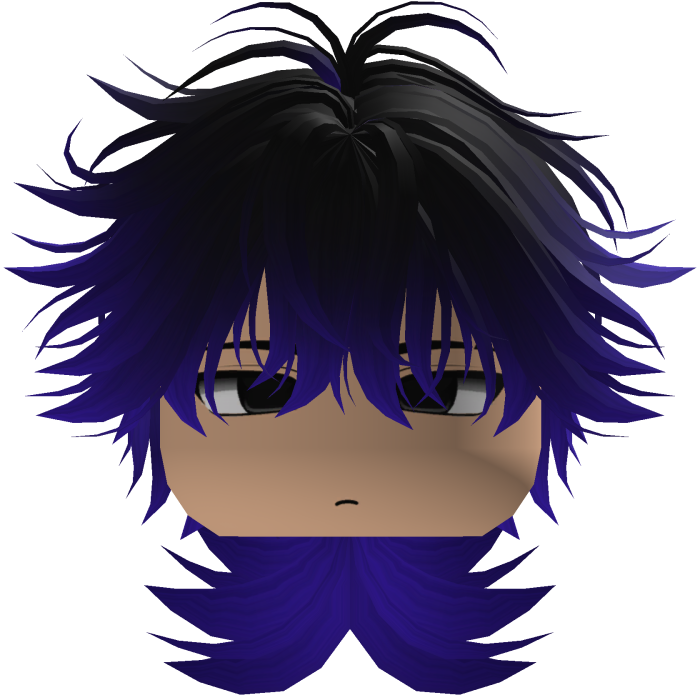 Cute Y2K emo black purple hair