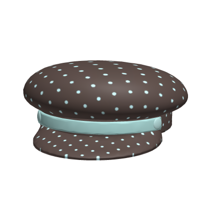 Cute Brown & Teal Polka Dot Beret Hat