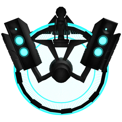 Cyan General Boombox Speakers & Ring [ Glow ] Roblox item render