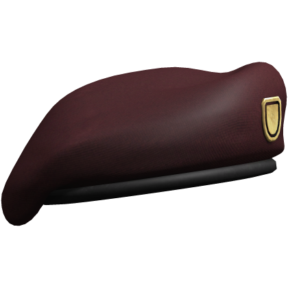 Red Military Beret with Gold Emblem