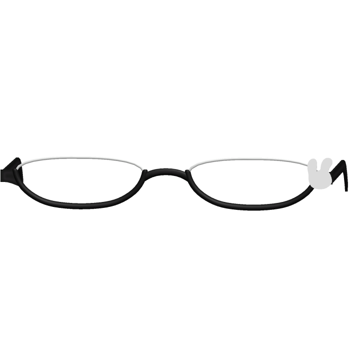 ♪ 〜 Cute Low Black Bunny Moe School Glasses 