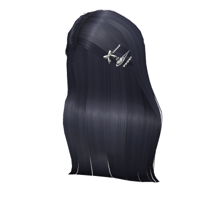 Idol Long Sidepart Hair w/ Hairclips - Purple Roblox item