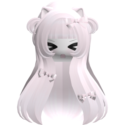 Kawaii Light Purple Long Flowy Hair /w Bows