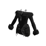 Y2K Fur Trimmed Set (Black)
