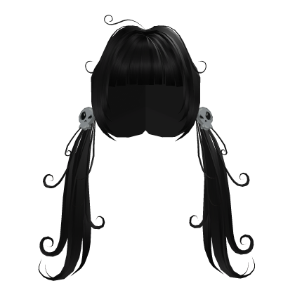 Skull Charm Twintails (Black) Roblox item