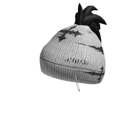 🖤 White Gothic Cross Beanie with Black Dreads
