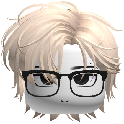 Blonde Messy Boy Hair with Glasses and Piercing Roblox item