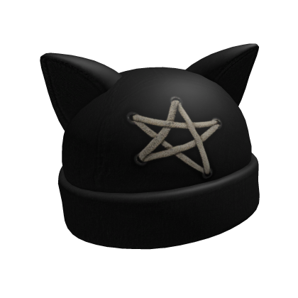 Black pentagram rope cat beanie