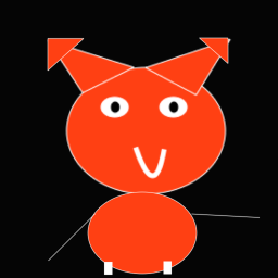 Red puppet creature cult