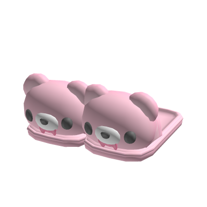 ♡ : evil bear cute slippers pink