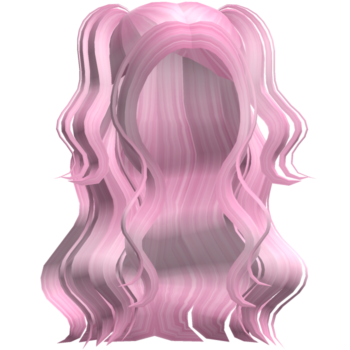 Half Up Half Down Wavy Pigtails in Pink