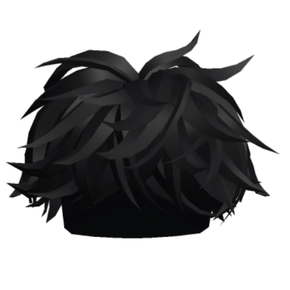 Black Fluffy Middle Swept Hair Roblox decal