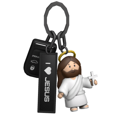  I LOVE JESUS Keychain (white)