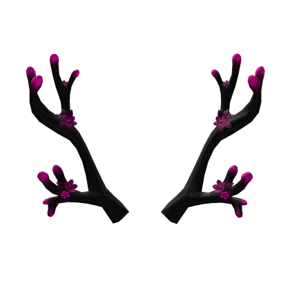 GLOWING black and pink sakura antlers  [EMISSIVE]