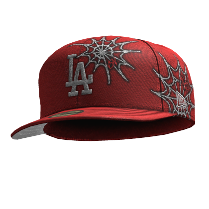 ✤ Red Custom Fitted Cap - Tilted