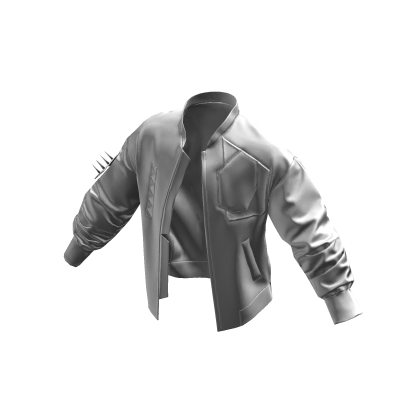 Y2K Spiked Bomber Jacket White [JEYS]