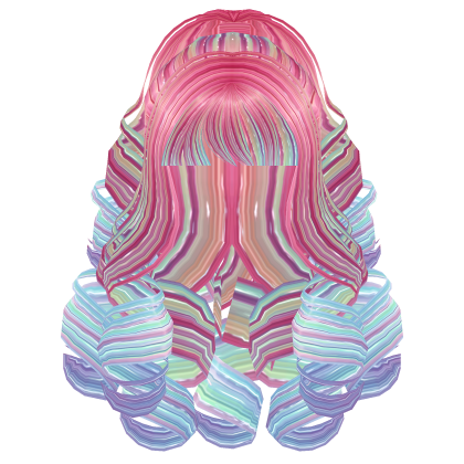 Fluffy Curly Pearl Ponytail Pink Glitter