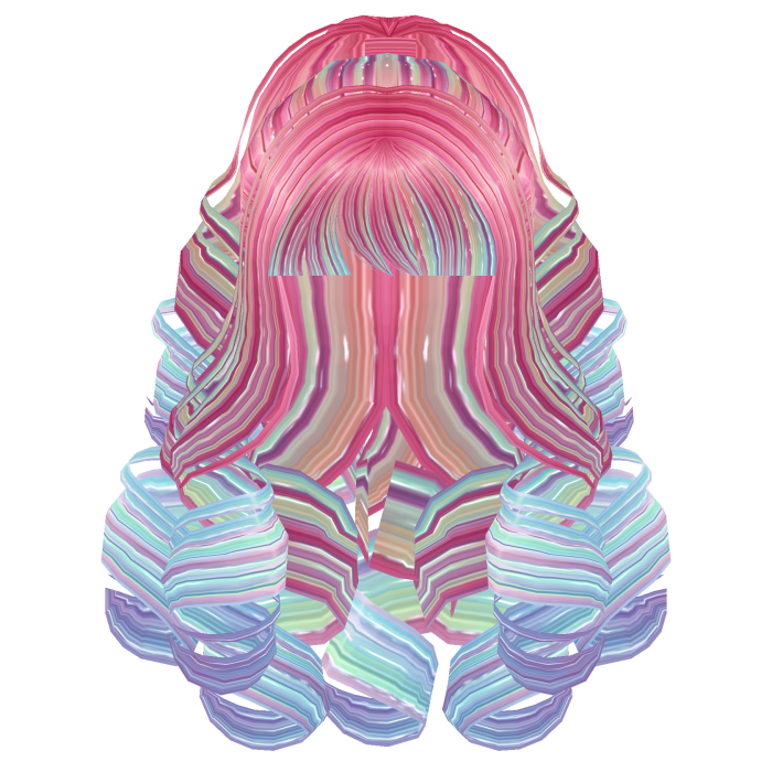 Fluffy Curly Pearl Ponytail Pink Glitter
