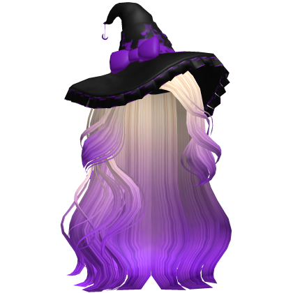 Halloween Side Swept Witch Hair (Blonde & Purple)