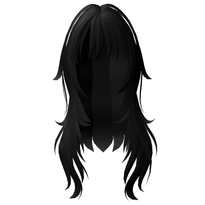♡ : Sweet Black Layered Fluffy Hair Roblox item