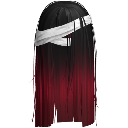 Horror Black Red Hair w White Face Bandages Roblox item