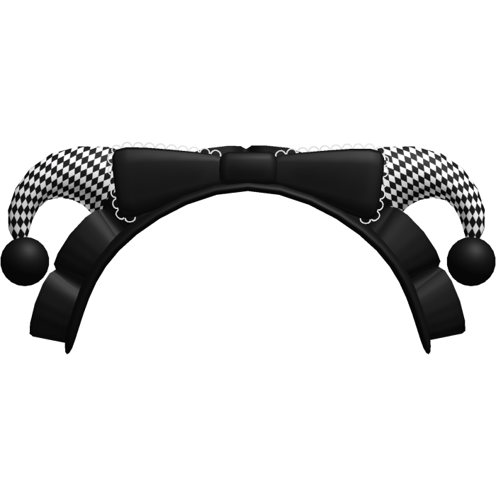 Cute Harlequin Jester Clown White + Black Hat