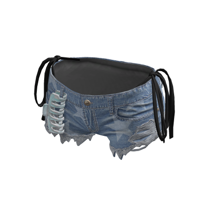 BB Y2K Summer Ripped Light Shorts & Black Bikini thumbnail