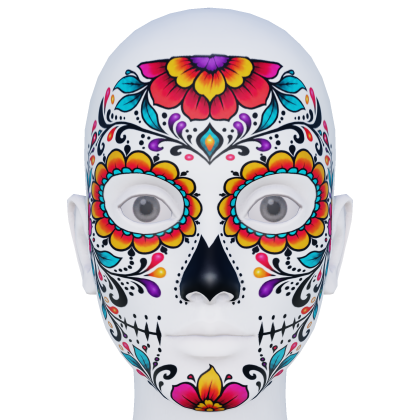 Halloween Día de los Muertos Floral Skull Makeup