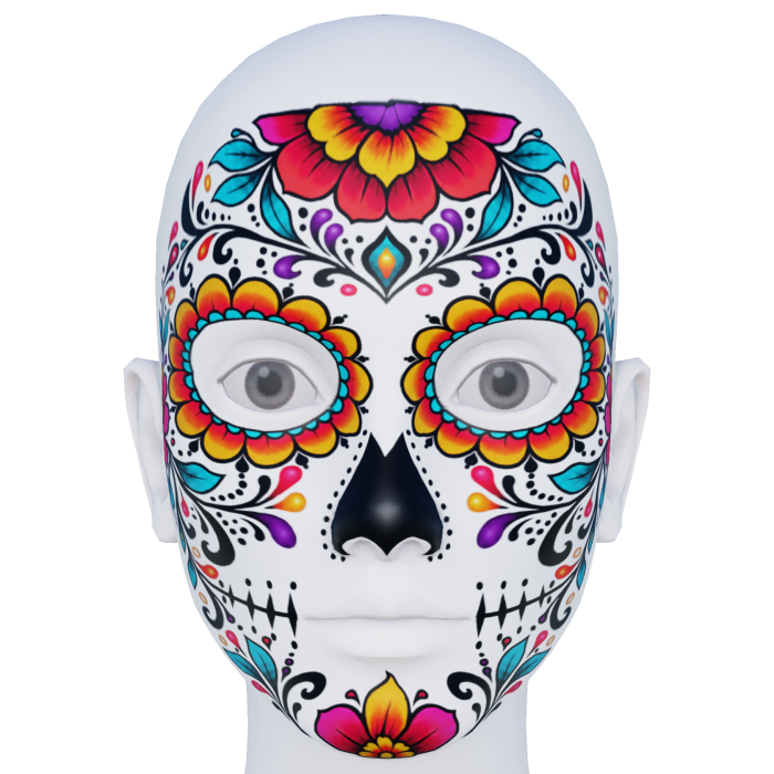 Halloween Día de los Muertos Floral Skull Makeup
