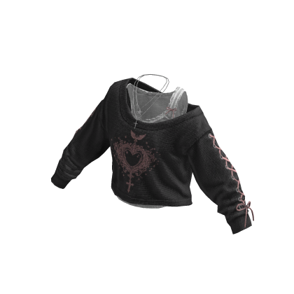 Gothic Coquette Sweater Grey thumbnail