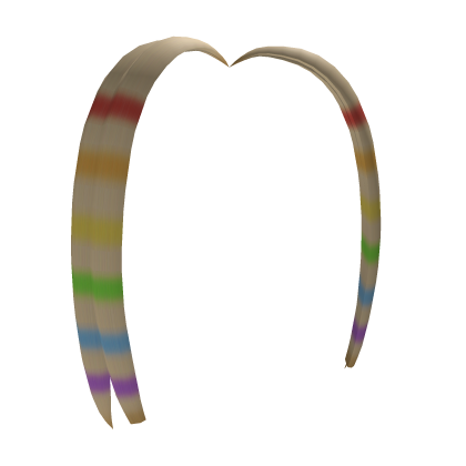 Short scene hair extensions [Blonde/Rainbow bands] Roblox item