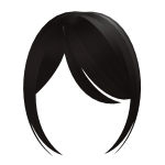 Dark Brown gothic emo horror side bangs