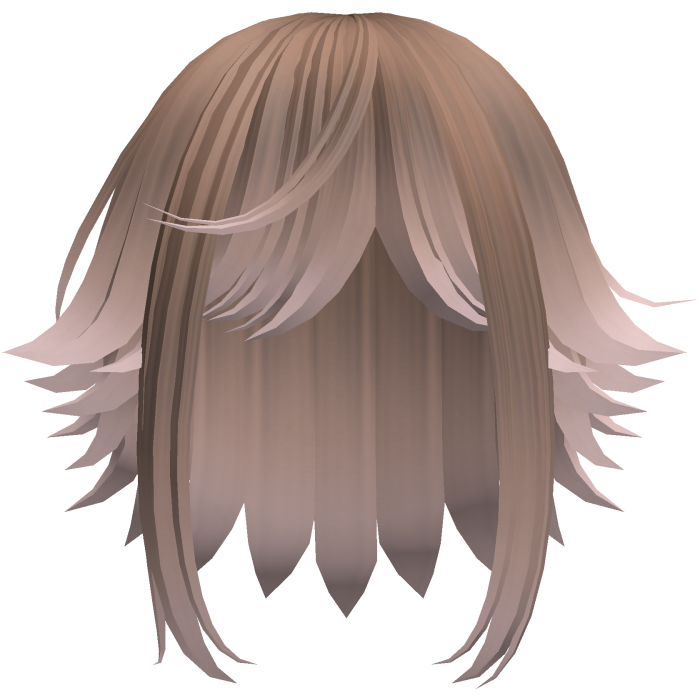 kawaii messy short hair with tufts in brown pink