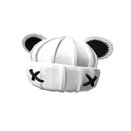 Bear ears dead beanie white scene goth moe Roblox item