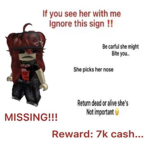 Yvëttë missing poster