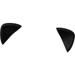 kawaii curious droopy cat ears in full black