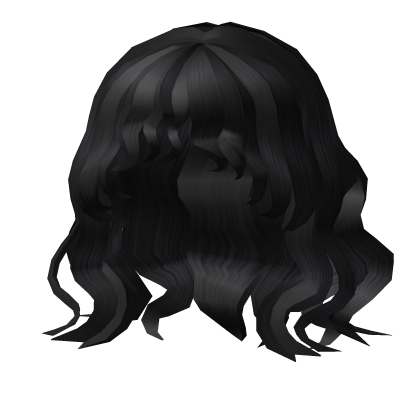Curly Hair & Bangs in Black Roblox item
