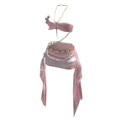 Pink Summer Flower Dress w Waist chains Roblox catalog item