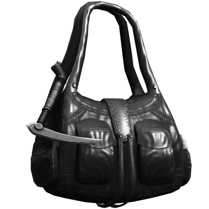 Black 3.0 Y2K Cargo Shoulder Bag w/ Scythe