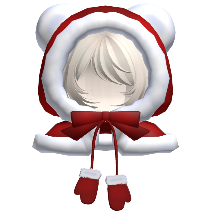 red christmas bear hood bob cut hair light blonde