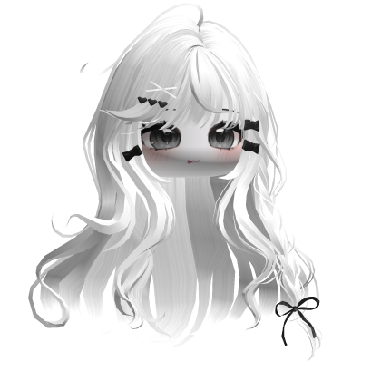 Shoujo Girl Braids w/ Bow Clips (White) Roblox item