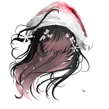 Lush Windy Hair w/Santa Hat (Black&Pink)