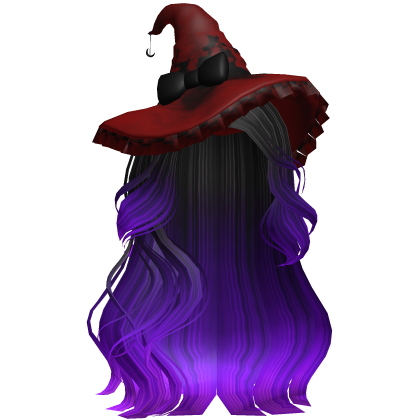 Halloween Side Swept Witch Hair (Black & Purple)