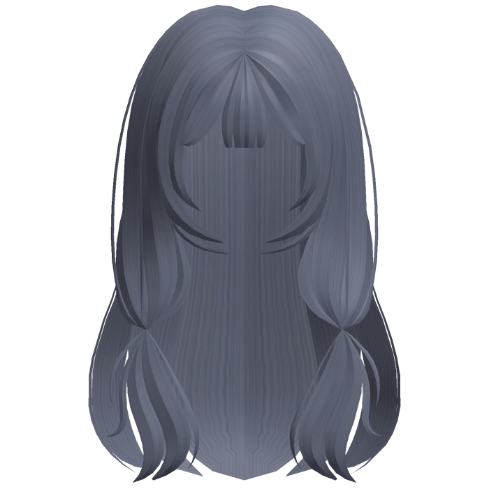cutesy doll long wavy hair in greyish blue