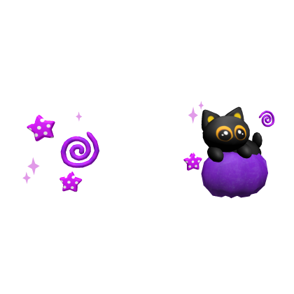 Halloween Pumpkin Kitty Hairclip (Purple)