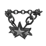 Black Iron White Star Bling Necklace