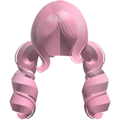 princess big swirly curls low ponytails hot pink