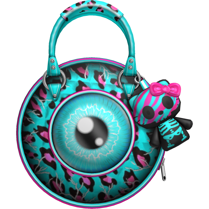 Gyaru Scene Ghoul Monster Eye Bag (Teal Cheetah)