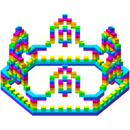 Rainbow 8-Bit Royal Crown Outline Recolor (Addon) Roblox item
